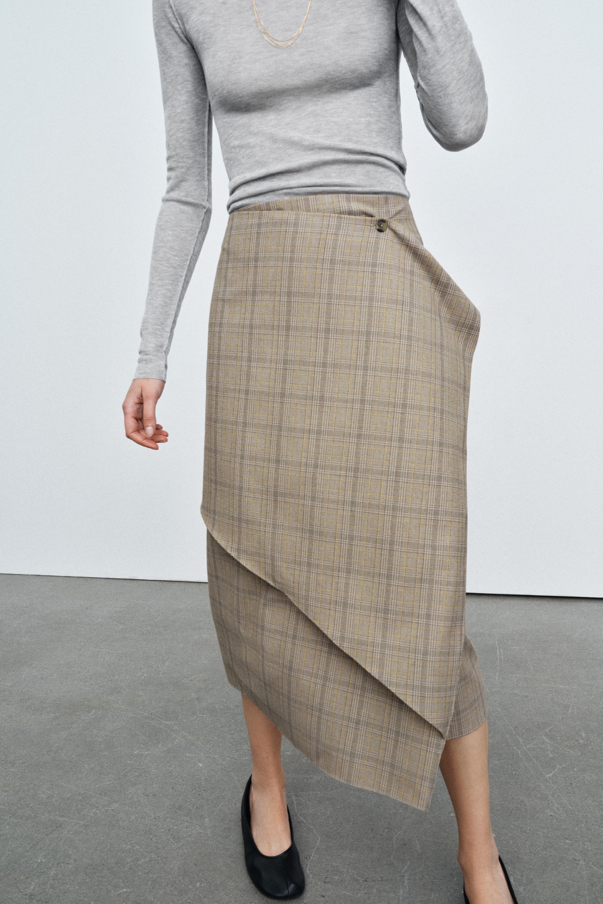 PLAID RUFFLED SKIRT ZW COLLECTION